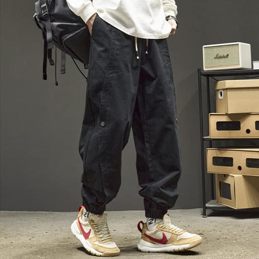 裁缝学苑MQ69美式复古伞兵裤纸样束脚裤排扣款工装裤子样板图纸 商品图4