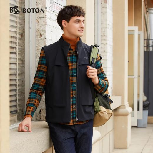 [防泼水]波顿春秋季新款男士立领男士马甲高端美式休闲马夹 商品图1