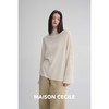 MAISON CECILE 羊绒羊毛针织半高领慵懒感立体条纹灯笼袖针织毛衣 商品缩略图1