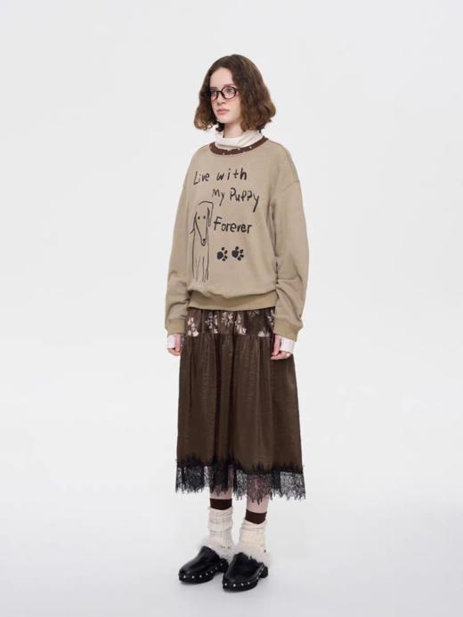 local tag/It24awk15/碎花领小狗印花洗褪卫衣 商品图2