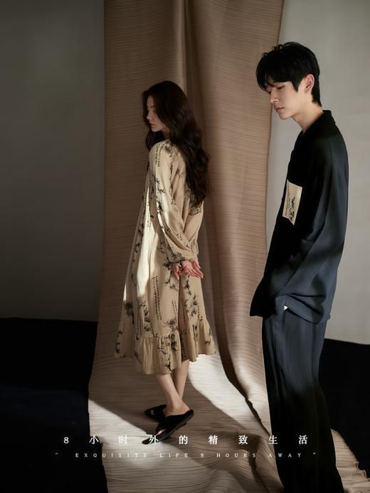 超美国风LANSHU岚束素雅情侣家居服套装&睡裙 商品图0