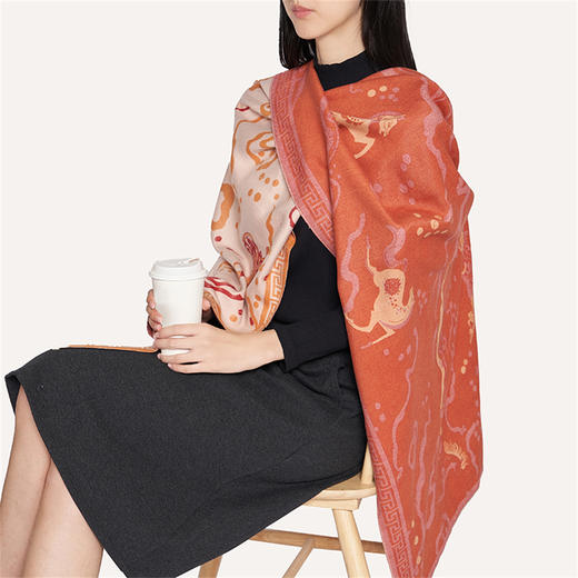 大英博物馆 新年系列 以梦为马 提花围巾礼盒 商品图3