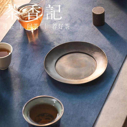 茶香记仿旧古锡干泡盘圆泽壶承茶盘点心盘古韵十足茶道零配茶具 商品图2