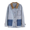雀说休闲简约翻领拼接牛仔外套新款气质减龄上衣AL5019 商品缩略图4