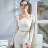 【限时秒】YOGACODE【火树银花系列】假两件网纱长袖瑜伽服固定杯短款挂脖运动文胸一体式DWT125657 商品缩略图0