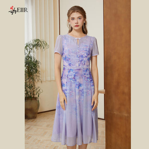 司歌印花短袖连衣裙A901324X 商品图1