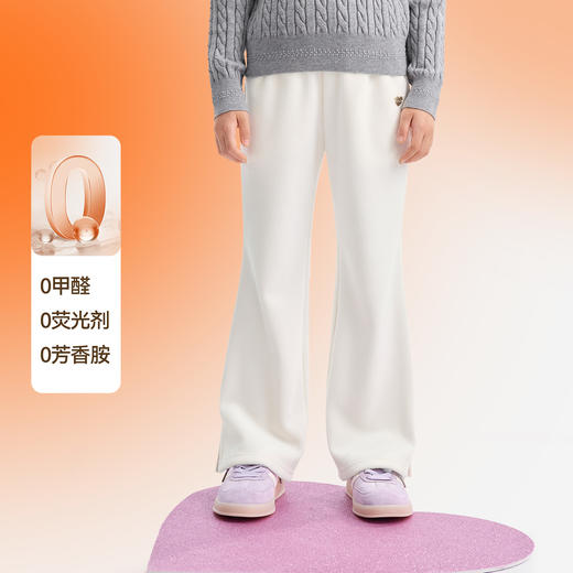 【加绒微喇裤】女童全腰针织夹裤冬季新款安奈儿童装EG546611 商品图2