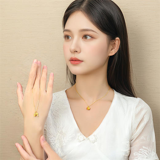 【新人专享698元】福牌吊坠 黄金足金小红福牌挂坠DIY百搭祝福金提溜MEMORA诗普琳HP917201（线上专供） 商品图6