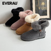 EVERAU羊皮毛一体雪地靴2025冬季新款羊毛保暖短筒女靴子UEA3022 商品缩略图0