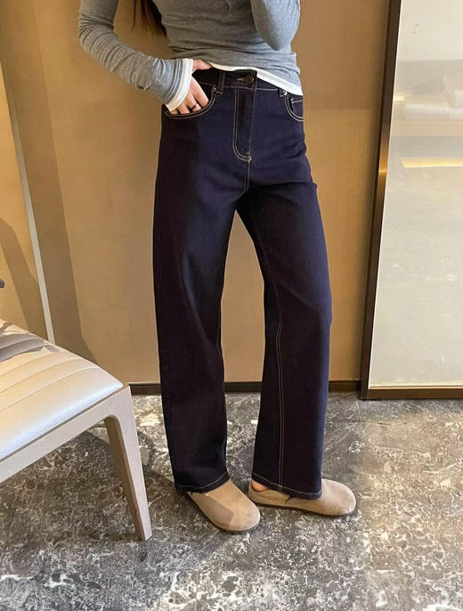 小禾同款深蓝牛仔裤09271 商品图3