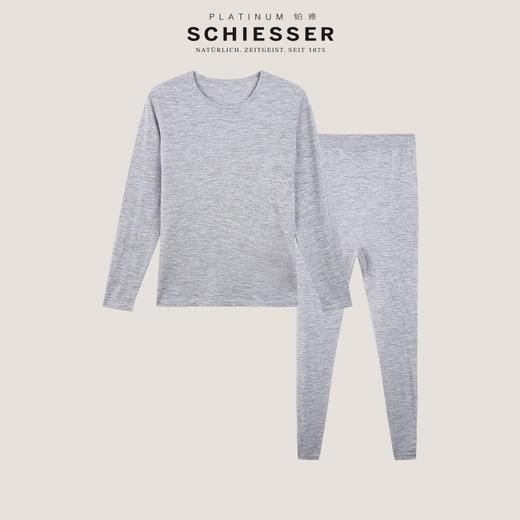 【100%山羊绒】SCHIESSER德国舒雅 铂雅女装圆领100%山羊绒保暖套装90/20380W 商品图1