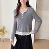 【YW】无忧购假两件设计感长袖修身显瘦上衣圆领打底衫807（截单后3-5天发货） 商品缩略图2