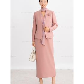 YBY 847H41时尚套装气质减龄西装外套印花连衣裙两件套裙