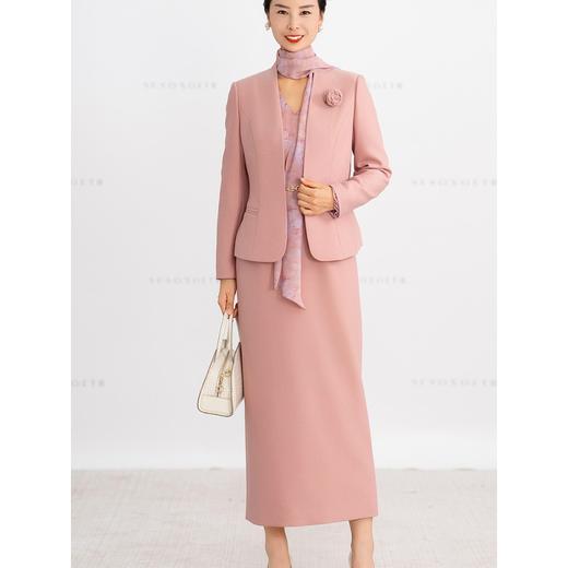 YBY 847H41时尚套装气质减龄西装外套印花连衣裙两件套裙 商品图0