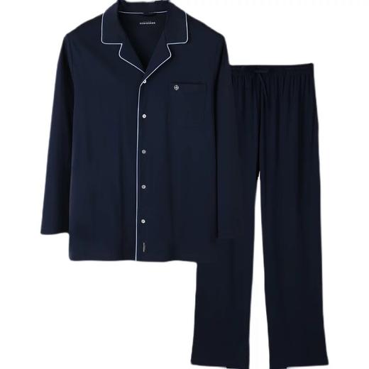 【80S100%丝光棉】SCHIESSER德国舒雅 铂雅高端男士长袖100%丝光棉80支纱家居服套装95/15514H 商品图4