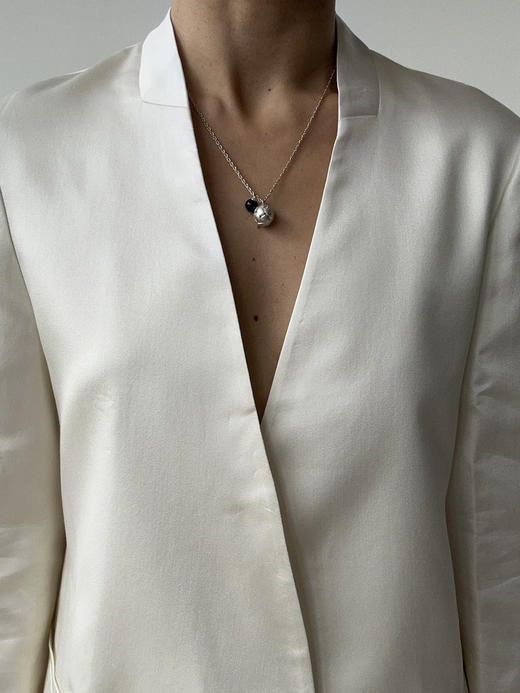 丝所｜S23G026A 惊鸿双排扣丝棉无领西装［ 白 ] 商品图9