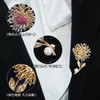 高档轻奢蒲公英微镶锆石花朵胸针，珍珠优雅西装大衣高级感配饰胸花LY-F-025 商品缩略图2