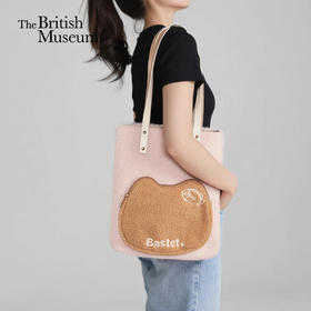 大英博物馆 巴斯特系列 猫头拼接 羊羔包 托特单肩包
