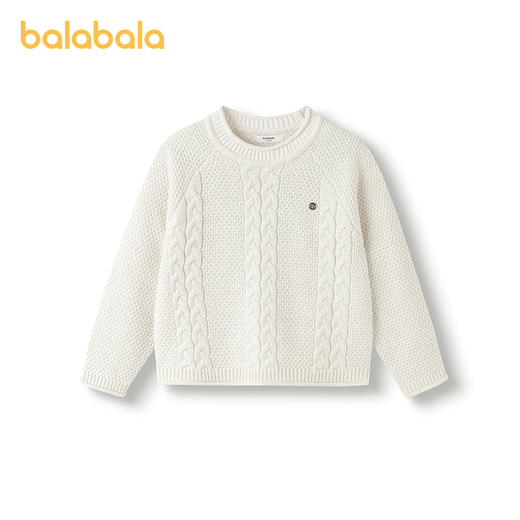 【商场同款】巴拉巴拉童装女童毛衣儿童2025冬新款绞花套头针织衫 商品图1