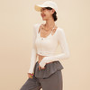【限时秒】YOGACODE【火树银花系列】猫耳挂脖假两件长袖瑜伽服女带胸垫短款上衣DWT125653 商品缩略图2