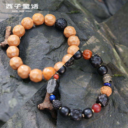 【灵隐景区直发】核桃锤纹紫光檀招米手串雕件男士事业生意礼物 商品图4