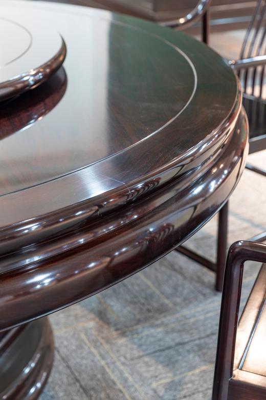 红桥红  家具严选  赞比亚紫檀（血檀）【血檀 圆餐桌九件套】 商品图4