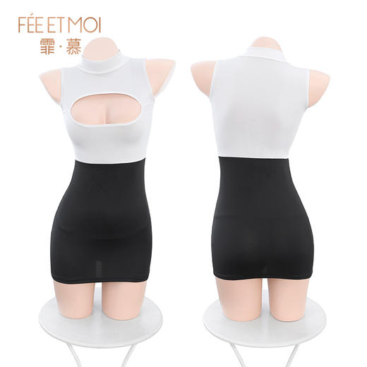 【情趣内衣】霏慕 贴身秘书镂空露胸包臀裙6364 商品图12