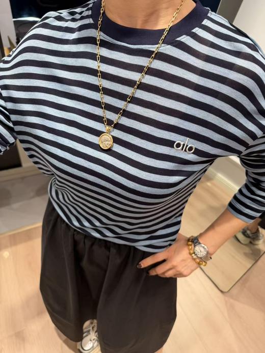 潮牌天丝羊毛混纺条纹随身T 商品图2