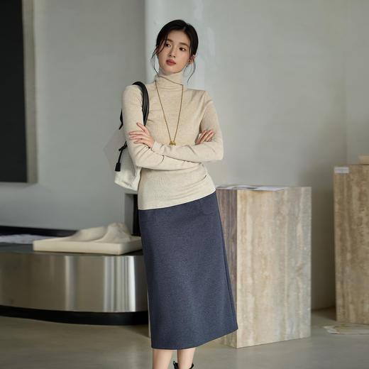 奢姿大码女装2025秋季时尚松紧腰设计半身裙胖妹妹气质简约裙子9953470296 商品图4