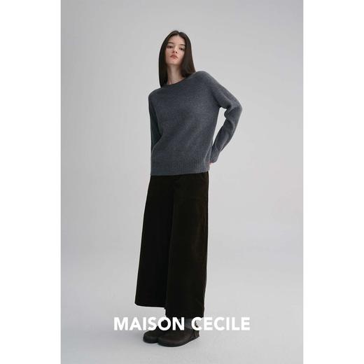 MAISON CECILE 美国匹马棉铜氨纤维复古高密灯芯绒休闲阔腿八分裤 商品图4