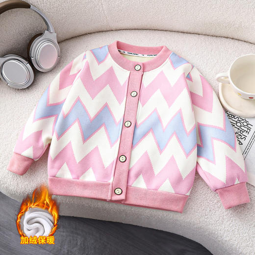买1送1 针织衫2025新款针织加绒外套儿童婴幼儿上衣小童针织衫加绒童外套 商品图3