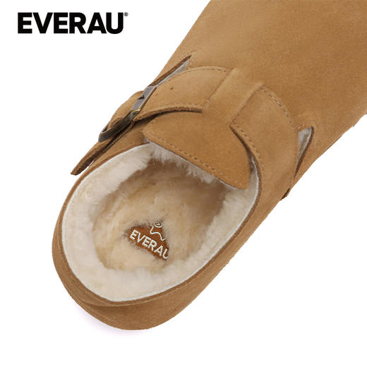 EVERAU牛反绒鞋面内里羊皮毛一体全包勃肯女靴EA7089 商品图7