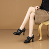 【预售5天】真皮圆头深口粗跟单鞋女高跟鞋春秋季新款时尚系带时装女鞋子HY&H3736 商品缩略图3