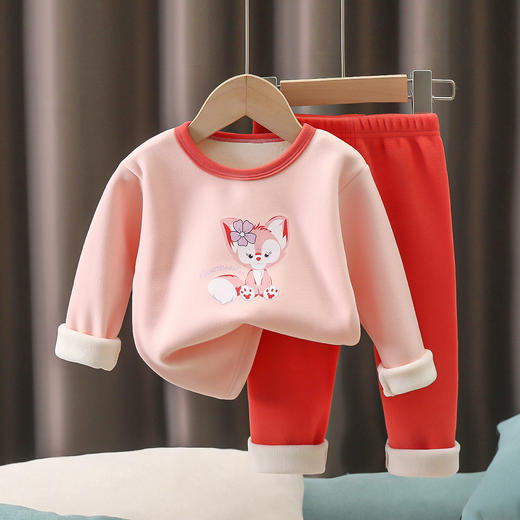 儿童内衣套装德绒新款男童秋装加绒女宝宝秋衣秋裤家居服 商品图3