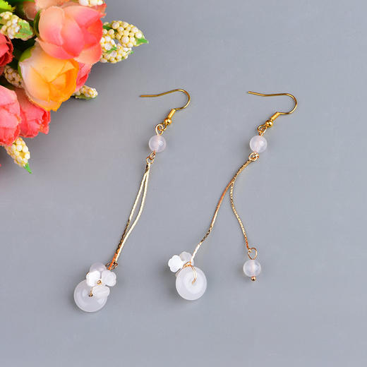 耳坠长款修脸型白色步摇耳环古风宫廷风 商品图3