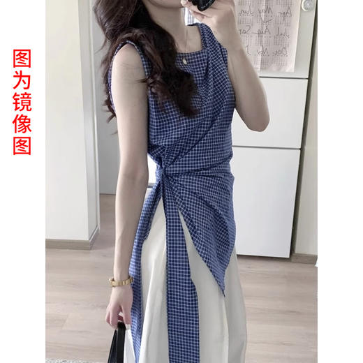 裁缝学苑AS568韩系绑带无袖格子衫纸样衬衫背心小上衣打版裁图纸 商品图2