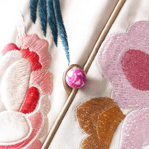 丁摩 国风马甲中国民族风醋酸刺绣坎肩背心外套女中式春设计老钱风马夹5ZF- 3719 商品图2