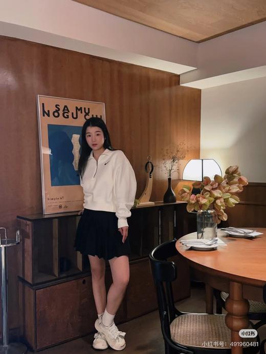 耐家纯色Logo刺绣半拉链半开襟卫衣（蕾姐M）（DQ5768） 商品图10