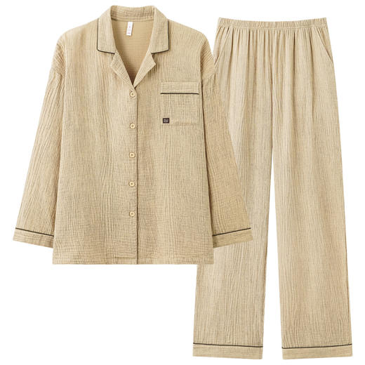 【拍2套立减30元】【大牌品质 婴儿棉】A类全棉双层纱睡衣 超柔亲肤吸湿透气简约家居服套装 商品图4