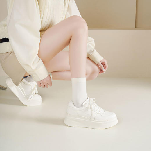 Westory2025年秋季超轻厚底简约小白鞋休闲运动鞋S25CM76821 商品图5