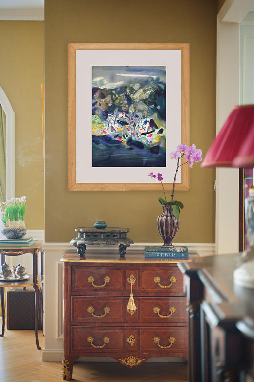 独角鹿西洋古董2005年法国巴黎Frédéric Possot出版艺术大师朱德群亲签限量彩色石版画「构图XX（Composition XX）」 商品图0