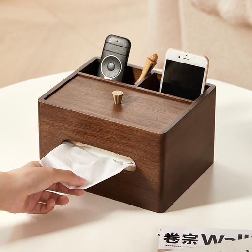 初心| 轻奢遥控器纸巾收纳盒相思木 商品图1