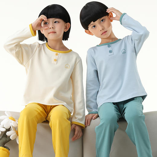 【专柜大牌品质】儿童春秋全棉睡衣 中大童翻领纯棉家居服套装 商品图2