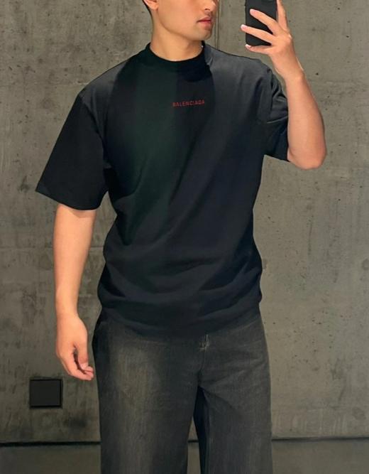 中性款logo刺绣做旧短袖T恤B00 商品图4