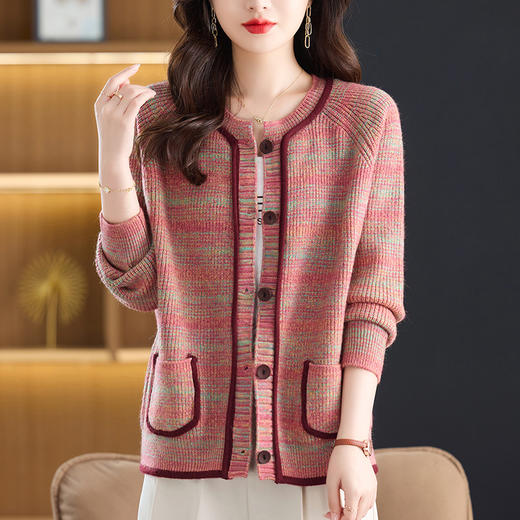 雀说短款高级感针织开衫女秋季外套新款外搭毛衣AL6587 商品图0