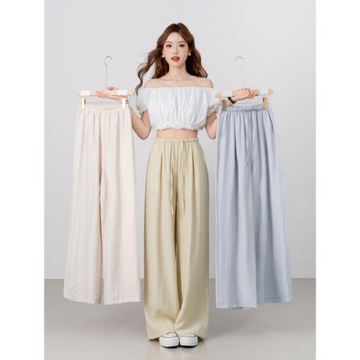 轻若无物 亚麻の呼吸术【梦惠妮 冰感亚麻修容裤】显瘦小心机 立显腿长 修饰腿型 藏胯遮肉 亚麻直筒裤 女阔腿裤 莫兰迪色系   #M663 商品图1