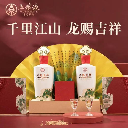 五粮液 52度 龙赐吉祥高端白酒礼盒（双瓶礼盒装） 商品图0
