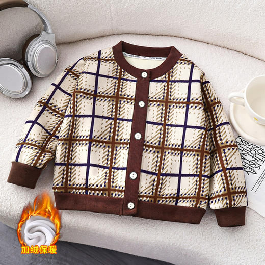 买1送1 针织衫2025新款针织加绒外套儿童婴幼儿上衣小童针织衫加绒童外套 商品图7