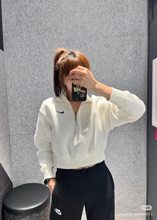 耐家纯色Logo刺绣半拉链半开襟卫衣（蕾姐M）（DQ5768） 商品图5