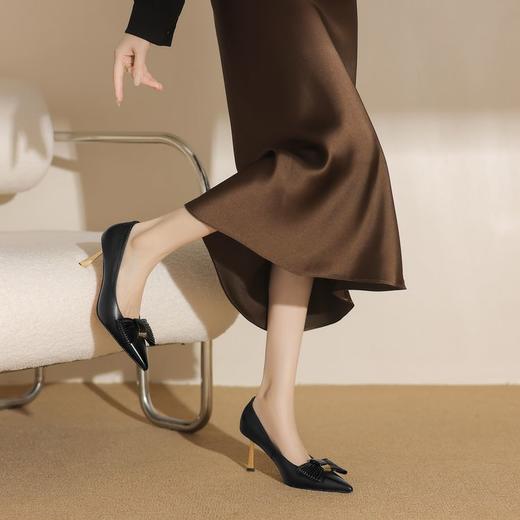【预售5天】法式复古通勤蝴蝶结细高跟鞋女时尚尖头浅口单鞋YS&3900 商品图3